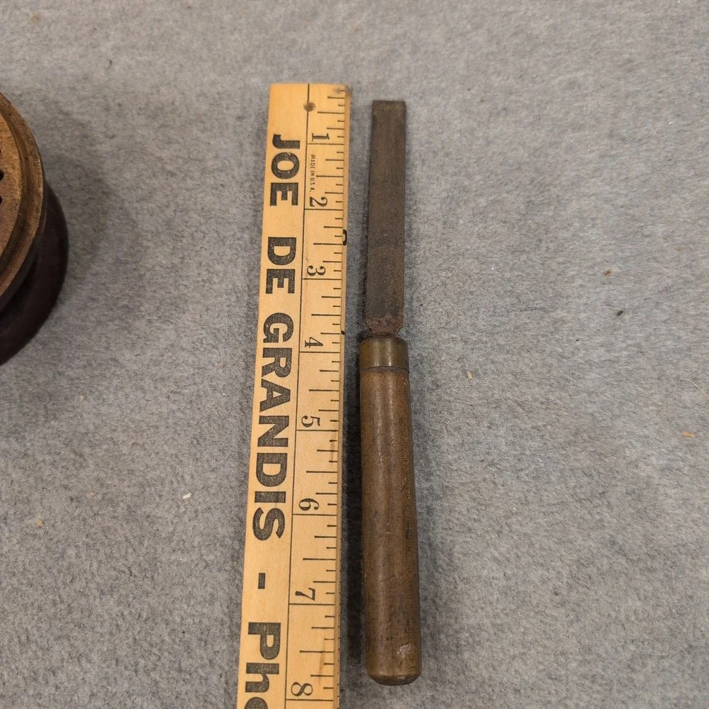 Antique Revolving Wooden Drill Stand and Hand File Set Watchmaker Jeweler Tools - Picture 5 of 7